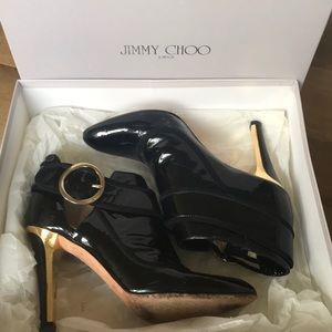 Jimmy Choo Black Patent Booties size 36